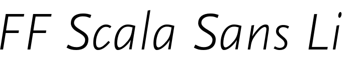 `FF Scala Sans Light Italic` Preview