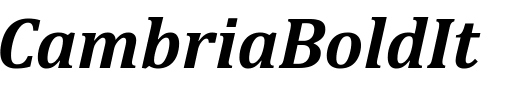 `Cambria Bold Italic` Preview