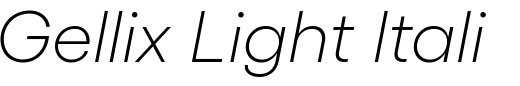 `Gellix Light Italic` Preview