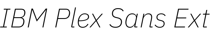 `IBM Plex Sans Extra Light Italic` Preview