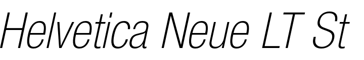 `Helvetica Neue LT Std 37 Thin Condensed Oblique` Preview