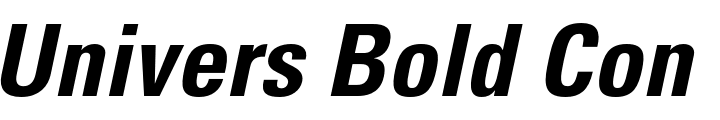 `Univers Bold Condensed Oblique` Preview