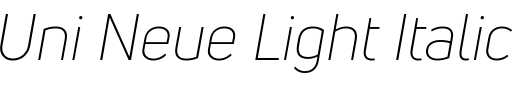 `Uni Neue Light Italic` Preview