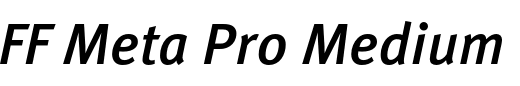 `FF Meta Pro Medium Italic` Preview