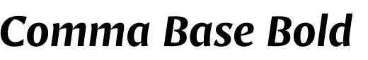 `Comma Base Bold Italic` Preview