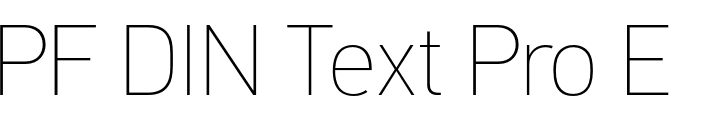 `PF DIN Text Pro ExtraThin` Preview
