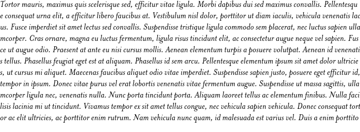 `Mrs Eaves Italic` Preview