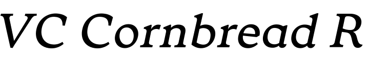 `VC Cornbread Regular Italic` Preview