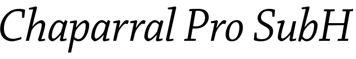 `Chaparral Pro SubHead Italic` Preview
