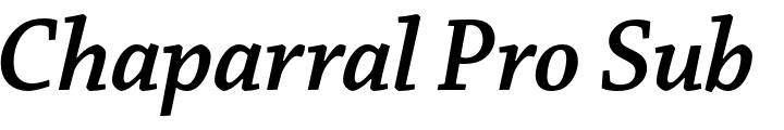 `Chaparral Pro SubHead SemiBold Italic` Preview