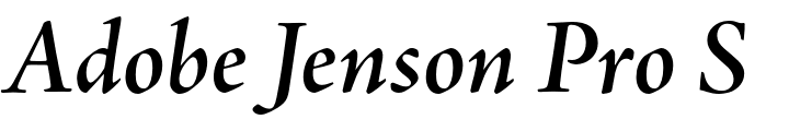 `Adobe Jenson Pro SubHead SemiBold Italic` Preview