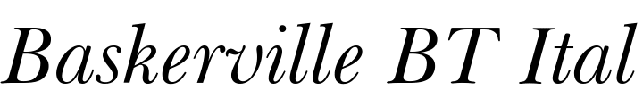 `Baskerville BT Italic` Preview