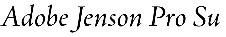 `Adobe Jenson Pro SubHead Italic` Preview