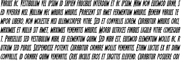 `Wolf's Bane Condensed Italic` Preview