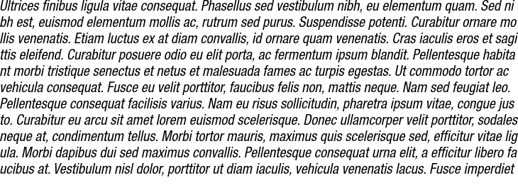 `Helvetica Neue LT Std 57 Condensed Oblique` Preview