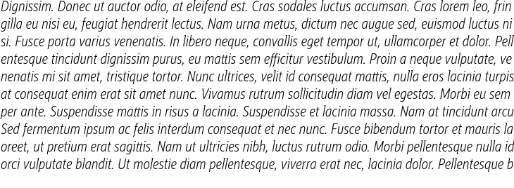 `Oracle Sans Condensed Light Italic` Preview