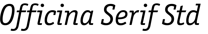 `Officina Serif Std Book Italic OS` Preview