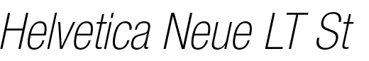 `Helvetica Neue LT Std 37 Thin Condensed Oblique` Preview