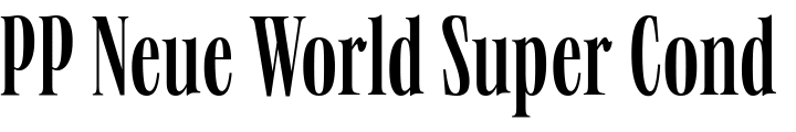 `PP Neue World Super Condensed Light` Preview