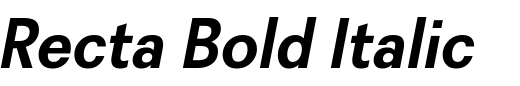 `Recta Bold Italic` Preview