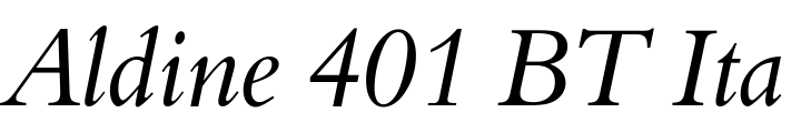 `Aldine 401 BT Italic` Preview
