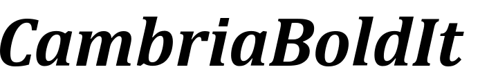 `Cambria Bold Italic` Preview
