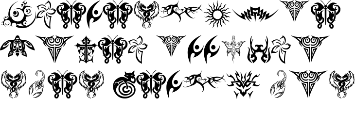 `tribal tattoo font Normal` Preview