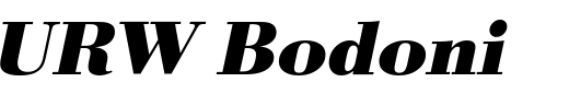 `URW Bodoni T Wide Bold Oblique` Preview