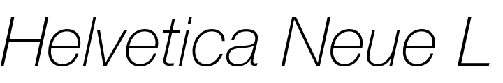 `Helvetica Neue LT Std 36 Thin Italic` Preview