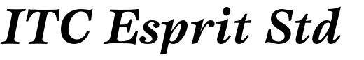 `ITC Esprit Std Bold Italic` Preview