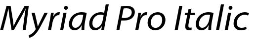 `Myriad Pro Italic SemiExtended` Preview