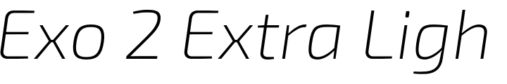 `Exo 2 Extra Light Italic` Preview