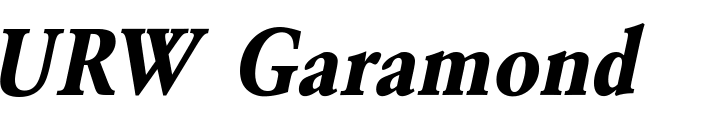 `URW Garamond ExtraNarrow Bold Oblique` Preview