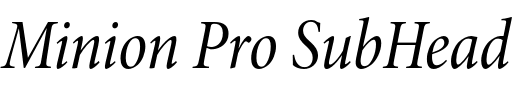 `Minion Pro SubHead Condensed Italic` Preview