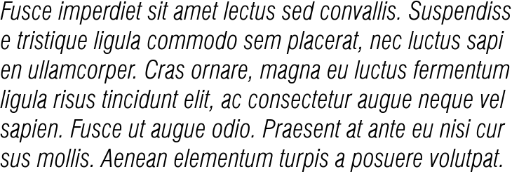 `Swiss 721 Light Italic Condensed` Preview