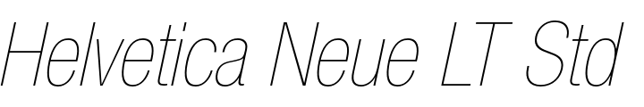 `Helvetica Neue LT Std 27 Ultra Light Condensed Oblique` Preview