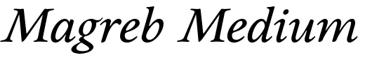 `Magreb Medium Italic` Preview