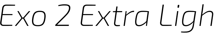 `Exo 2 Extra Light Italic` Preview