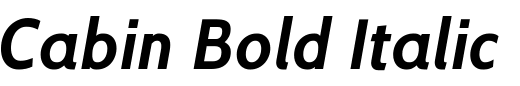 `Cabin Bold Italic` Preview