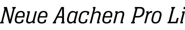`Neue Aachen Pro Light Italic` Preview