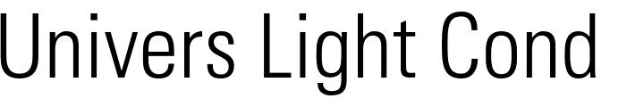 `Univers Light Condensed` Preview