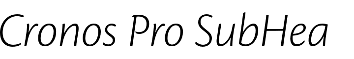 `Cronos Pro SubHead Light Italic` Preview