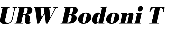 `URW Bodoni T ExtraNarrow Bold Oblique` Preview