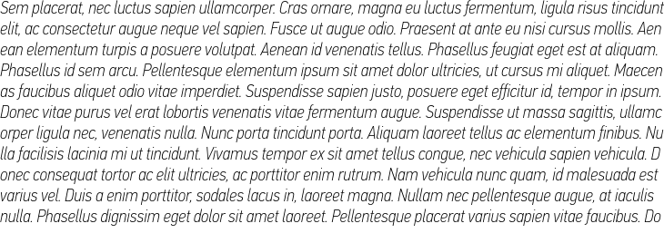 `PF DIN Text Pro Thin Italic Condensed` Preview