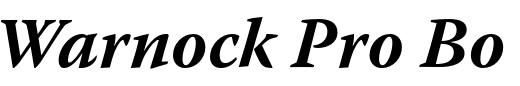 `Warnock Pro Bold Italic` Preview