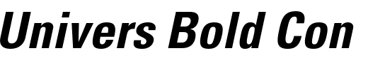 `Univers Bold Condensed Oblique` Preview