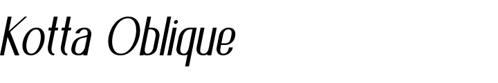 `Kotta Oblique` Preview