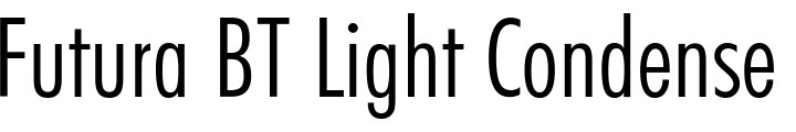 `Futura BT Light Condensed` Preview