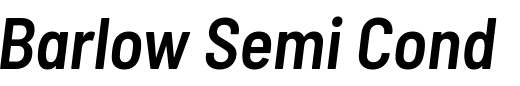 `Barlow Semi Condensed SemiBold Italic` Preview