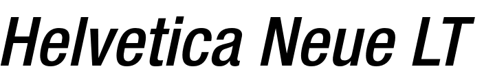 `Helvetica Neue LT Std 67 Medium Condensed Oblique` Preview